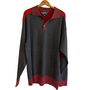Royal Prestige Mens Polo Sweater Size 3XL Colorblock Elbow Patches Grandpacore